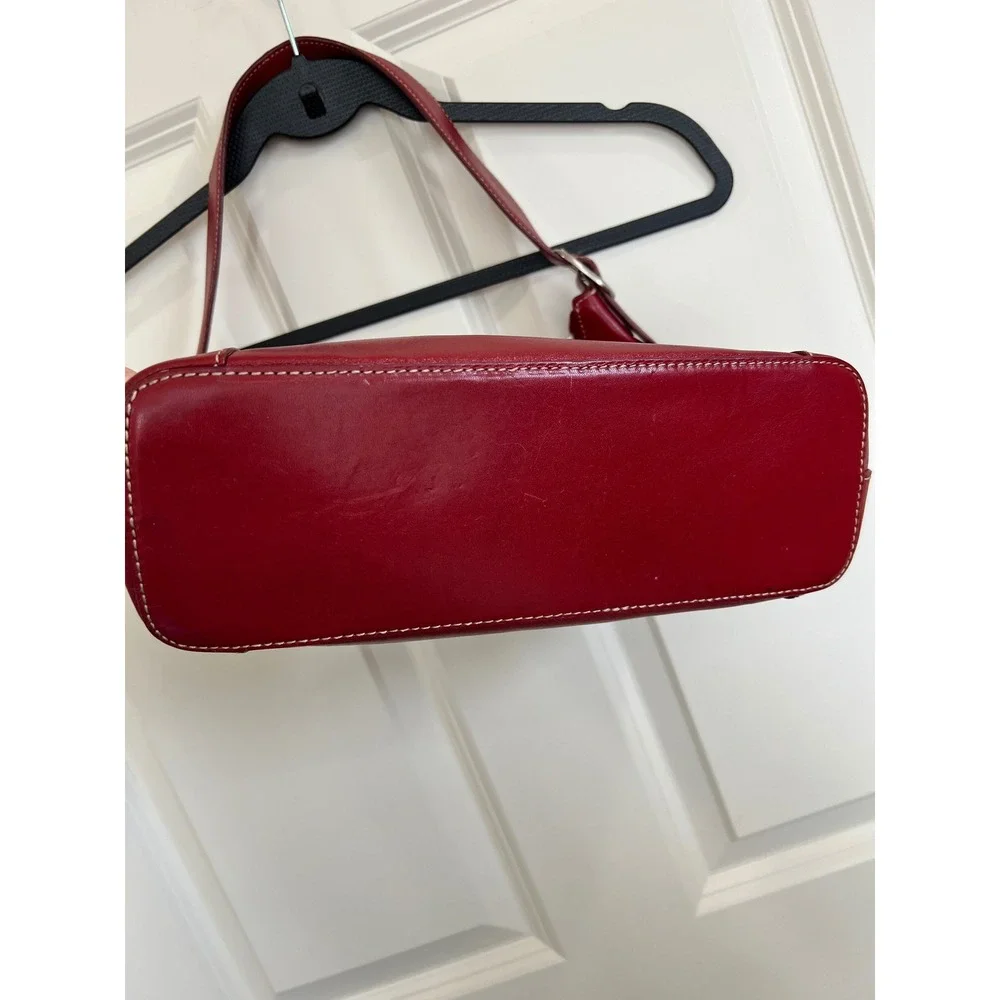 Nordstrom Vintage Y2K Red Leather Hobo Shoulder Bag Purse